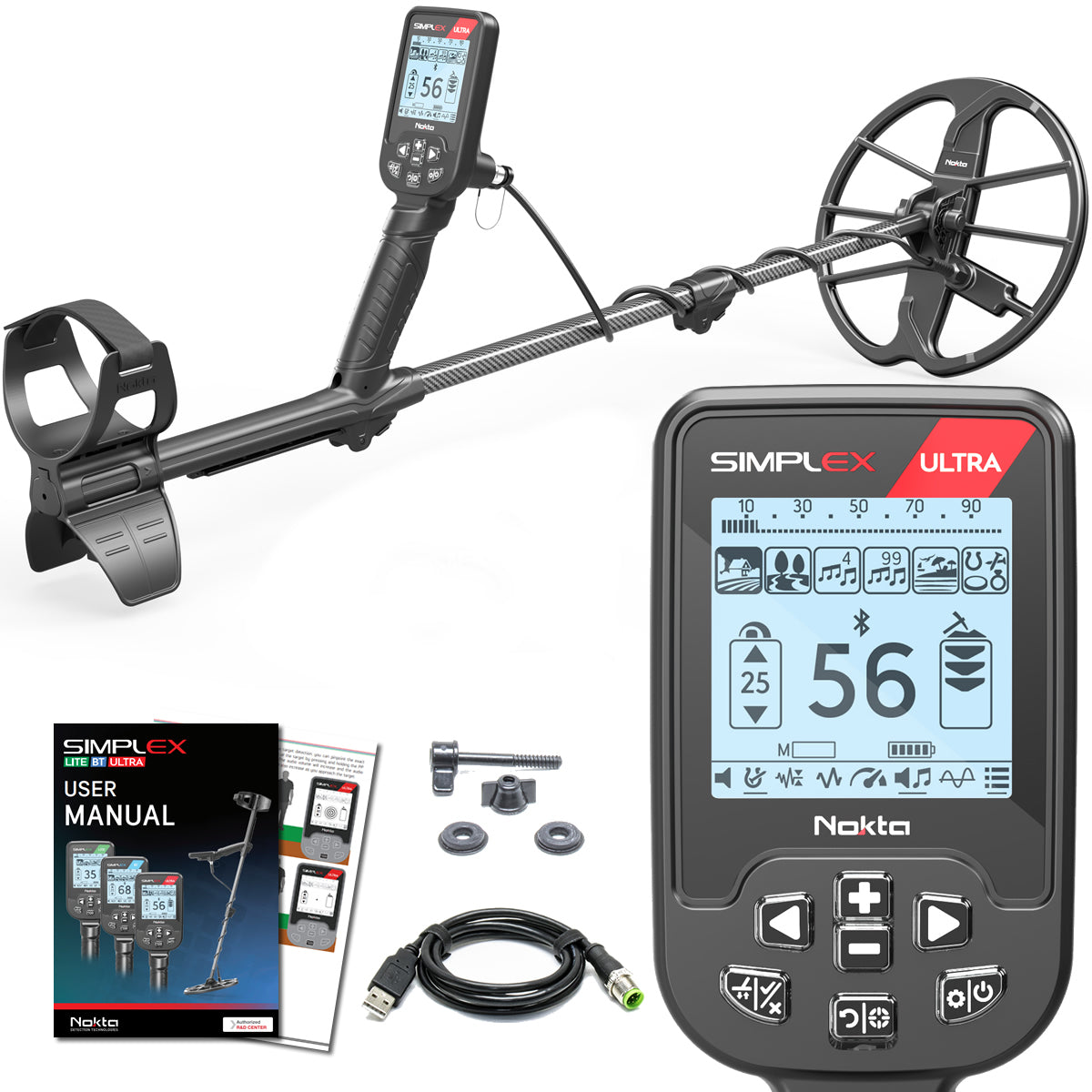 Nokta Simplex ULTRA Waterproof Metal Detector Serious Beginner Pack with Free Accessories