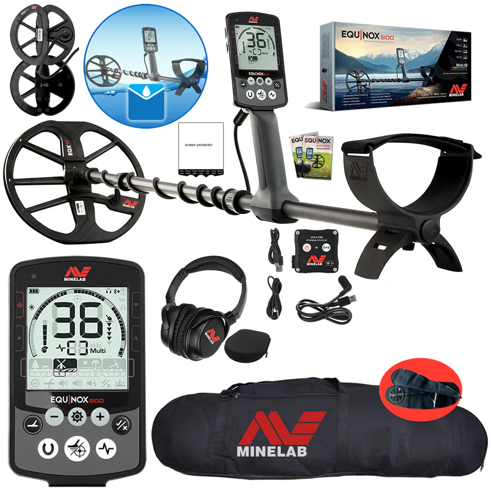 Minelab Equinox 800 Waterproof Multi-Frequency Metal Detector with Carry Bag & 11" DD Coil