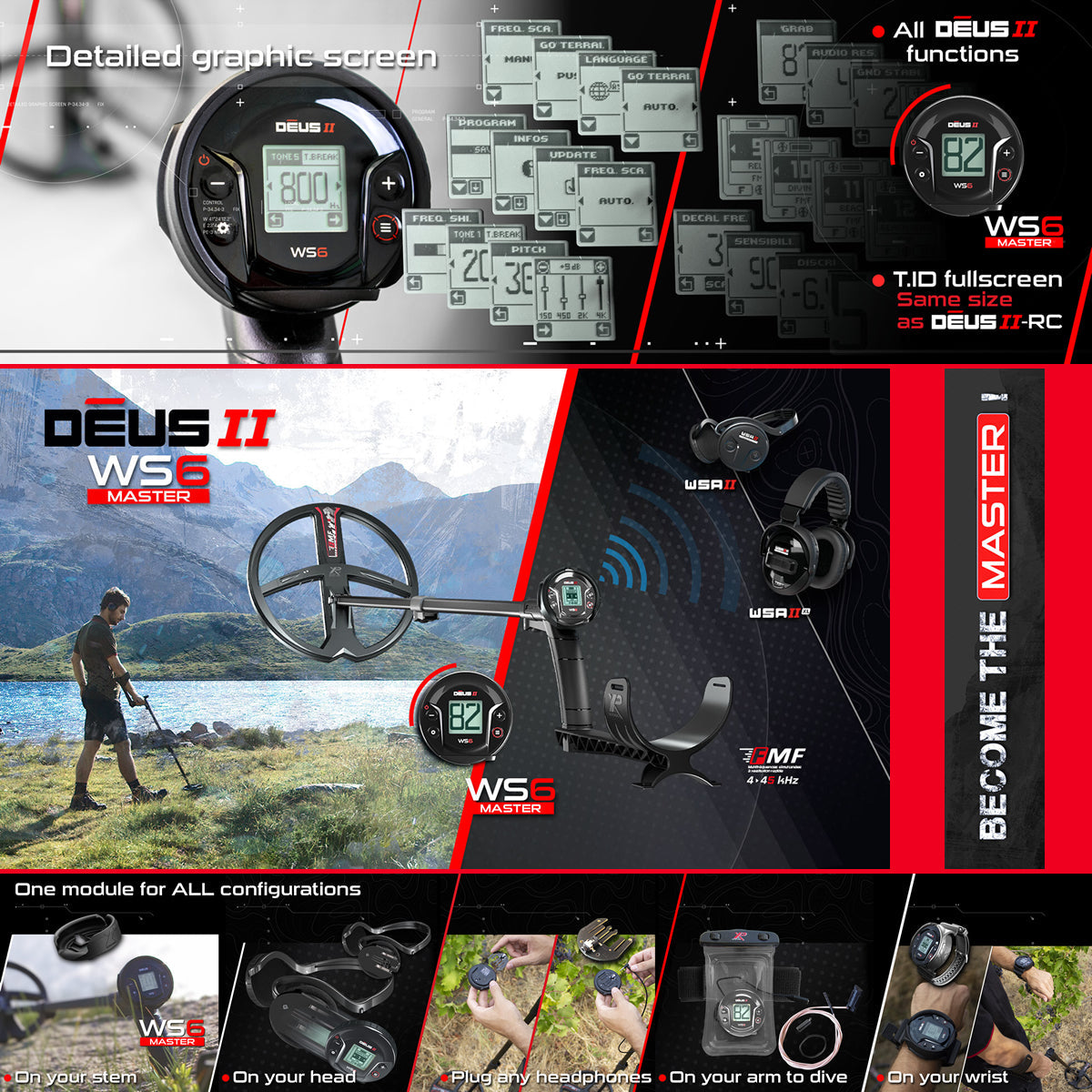 XP Deus II WS6 Master FMF Metal Detector – 9" Coil