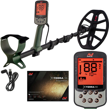 Minelab X-Terra Pro Waterproof Metal Detector Beach Kit with Adventure Pack & Sand Scoop